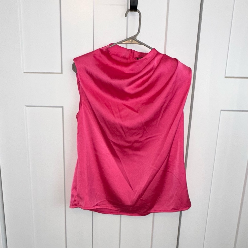 SHEIN Bright Pink Blouse with Elegant Draping